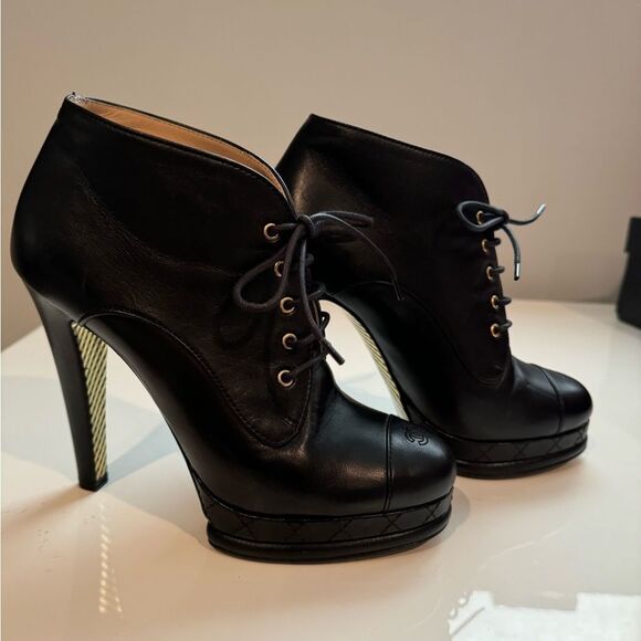 Chanel Platform Lace Up Booties - Picture 3 of 12